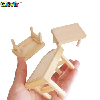1/12 Lutke Miniaturni Dolgo Leseno Mizo Model Simulacije Pohištvo Dekoracija Lutke Hiša Pribor Otroci Pretvarjajo, Predvajaj Igrače