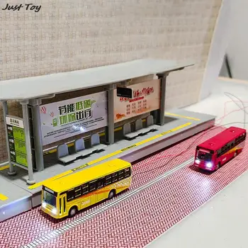 1:150 Obsega Zlitine Miniaturni Model, Avtobus 12V Z Led Luč Za Železniški Železniški Vlak Postavitev Igrača DIY Pesek Tabela Gradbenih Materialov