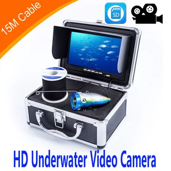 1000TVL HD Nepremočljiva Podvodni Ribolov Video Kamere 7 palčni Monitor 1000tvl 12 Led Luči 15m Kabel Z Rekordno DVR Funkcija