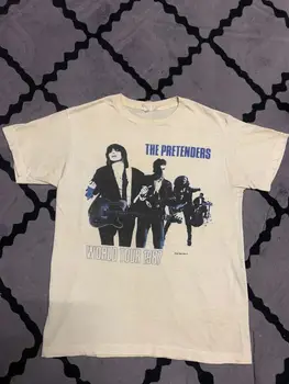 1987 PRETENDERS WORLD TOUR Oguljena bela kratek rokav T shirt NH1697