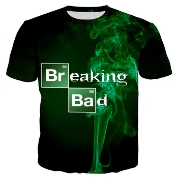 2023 Nov Modni Kul Vrhovi 3D TV nadaljevanka Breaking Bad, Natisnjeni T-shirt Moški Ženske Priložnostne Ulične Hip Hop Harajuku Slog Obleke