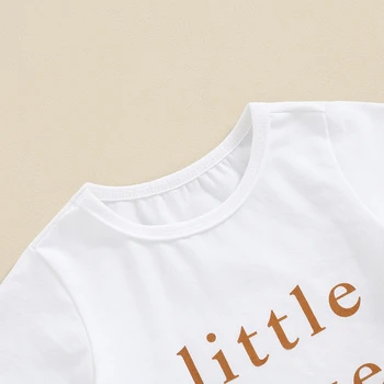 2Pcs Malčke Baby Boy Girl Poletnih Oblačil Malo Ljubezni T-Shirt Kratek Rokav Vrh Trdna Bombaž Hlače za Malčke Priložnostne Obleke