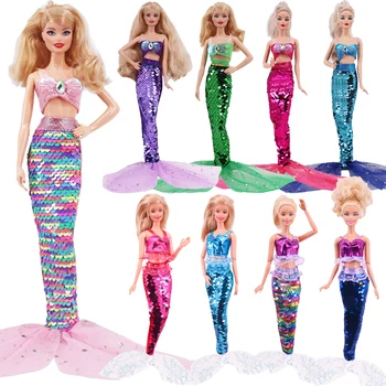 30 cm Punčko Oblačila Bleščica morska deklica Krilo Princesa Obleko Modi Obleko Za Barbies 11.8