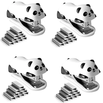 4 Kos Panda Namizni Spenjač Spenjač Za 12 Stanja Zmogljivosti, Stapler Z 4000PCS No. 10 Rezanih & Vgrajen Odstranjevalec Rezana