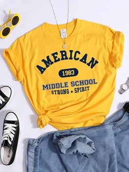 Ameriški 1983 Srednji Šoli Stbong Duha Ženska T-Majice Posameznih Športnih Oblačil Prevelik Ulica T-Shirt Vse-Tekmo Tee Majica