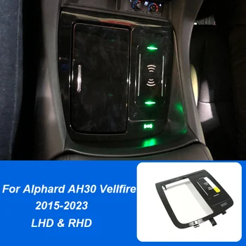 Avto Brezžični Polnilnik Za Toyota Alphard AH30 Vellfire 2015-2023 Inteligentni Telefon Hitro Polnjenje Tablice Elektronike Dodatki