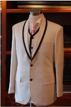 Beli Ženin Tuxedos Poroka Obleke, Za moške, Modni Groomsman bo Ustrezala Najboljši Moški Obleko Formalnih Obleke, 3 Kosi(Suknjič+Hlače+Telovnik+Kravato)