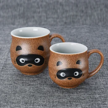 Debele gorenja keramični cute cute civet mačka živali debel krog trebuh rjava vrč vode, skodelico čaja pokal