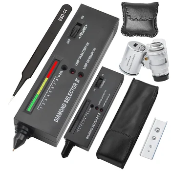Diamond Tester Pero,Strokovno Diamond Detektor z 60X Mini LED Povečevalno, Diamond Test Pero za Začetnike in Strokovnih