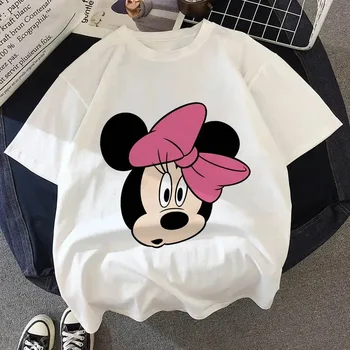 Disney T Srajce Mickey Miške Minnie Obleke Poletne Majice Ženske, Otroke Risank Anime Vrh Y2k Dekle Tees Majica