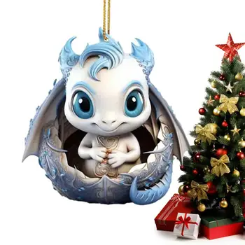 Dragon Baby Božični Okraski Srčkan 2D Akril Zmaj Baby Avto Obesek Vrečko Dekoracijo Zmaj Baby Jajce Okras Praznične Počitnice