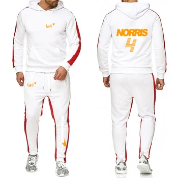 F1 McLaren dirke navijači 2023 moške Lando Norris novo 2-kos barva športna majica hoodie športno obleko