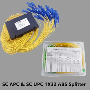 FTTH Vlakna, Optična ABS Splitter1x32 SC APC SC UPC Splitter PLC Splitter Polje 1/1.5 M, 3,0 MM Enotni Način 1260nm-1650nm Valovna dolžina