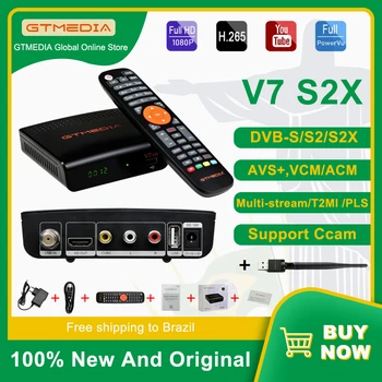 GTMEDIA V7 S2X DVB-S/S2/S2X 1080P FHD Satelitski Sprejemnik TV Polje H. 265 Auto Biss Ključ za Nadgradnjo Iz GT Mediji V7S HD Z USB WIFI