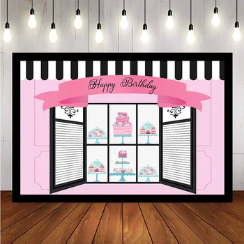 Ice cream shop happy birthday ozadje za fotografiranje roza dekleta ozadje za foto studio stranka, okrasni material prop