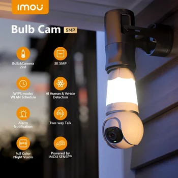 IMOU Žarnica Kamera 5MP 3K E26 E27 nadzorna Kamera Night Vision Wifi Home Security IP Kamero AI Človekovih & Vozila Odkrivanje