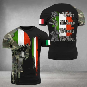 Italija T-majice Moške italijansko Zastavo 3d T Shirt je Natisnjena Moda Veteran Kratek Rokav O-vratu Tees Priložnostne Grafični Moških Oblačil Vrhovi