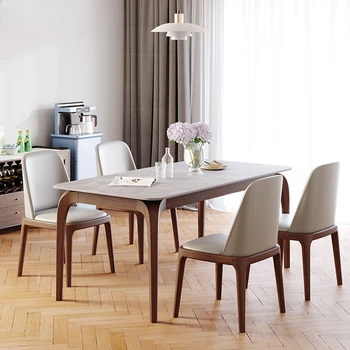 Italijanski skrilavca jedilna miza Mala družinska miza za 4 osebe 1.2 pravokotne bliskavice Nordijska masivnega lesa, jedilno mizo in stol combinat