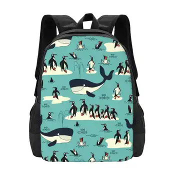 Kiti , Pingvini In Drugih Prijateljev Nahrbtnik Za Študentske Šole Laptop Potovalna Torba Za Živali Kitov Pingvini Ledene Gore Severnega Ledenega Morja