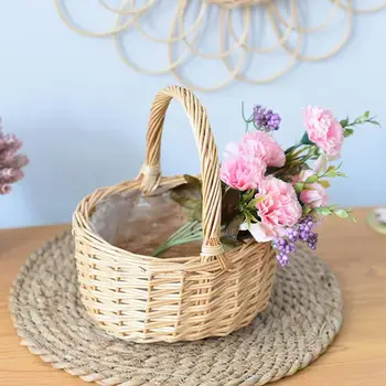 Košaro Posode Lepe Izdelave Večnamenski Rattan Sadje Hrane Rastlinskega Shranjevanje Cvetna Košarica za Dom