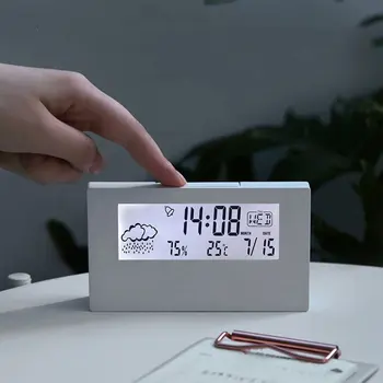 LCD Elektronski Temperatura Vlažnost Meter Digitalni Termometer, Higrometer Vremenske Postaje Budilka