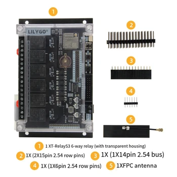 LILYGO T-Relays3 ESP32-S3 6-Način Rele Razvoj Odbor Črna ABS Wifi Bluetooth Modul Širitev Odbor LCD-Zaslon