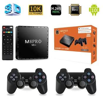 M8Pro Mini Smart TV Box Android 10 H313 Quad Core A53 64 G 10000 Igre Wi-Fi 4G Dual Sistem Iptv HD 10K 3D tv box