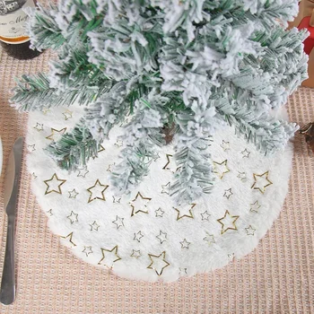 Mini 40 cm Božično Drevo Krilo Namizje Xmas Tree Snežinka Belo Krzno Znanja Mat Preprogo 2024 Božični Okraski Za Dom Navidad