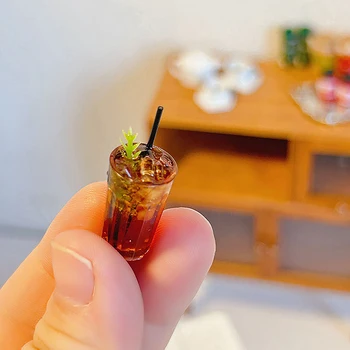 Miniaturni Cafe Igrača Dekoracijo Modela Mini Ledeni Pijača Ameriški Latte Igrajo Hišo Za Lutke Dodatki