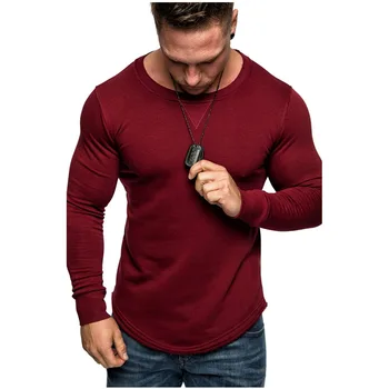 MRMT 2023 popolnoma Nova moška Barva Krog Vratu Dolg Rokav Šivanje Osebnosti Evropske Ameriški Stil Dolgo T-Shirt