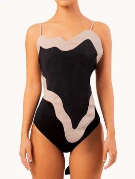 Nepravilna Mozaik Moda En Kos Kopalke Zanko Slim Backless Plažo Tiskanja Elegantna Kopalke Ženske Bikini Push-Up 2023
