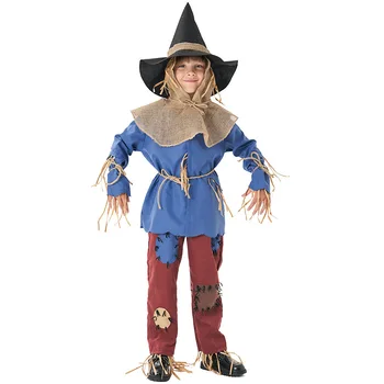 Otrok Strašilo Kostum Halloween Purim Fant Čarovnik iz OZA Strašilo Cosplay Obleko, Knjige Teden Fantasia Fancy Stranka Obleko