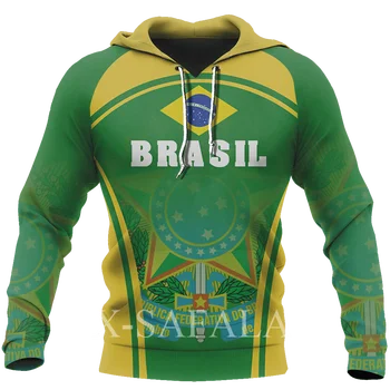 Padec Moške Jopice Brazilija Emblem Tiskanja Street Fashion Kul Vrhovi Unisex Prevelik moška Oblačila Hoodie