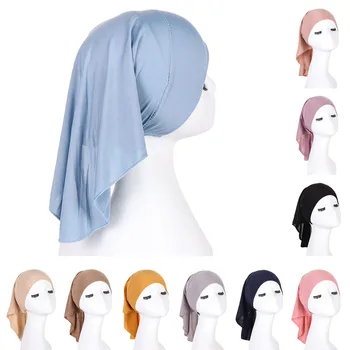 Pod Šal Hidžab Cev Bonnet Kosti Kemo Klobuk Glavo Kritje Notranje Kape Islamske Ženske Muslimanskih Hijabs Headwrap Turban Mujer Barva