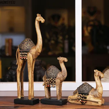 Preprosta in ustvarjalno simulacije woodcarving kamele smolo obrt dekoracijo urad naselje dnevna soba dekoracijo doma