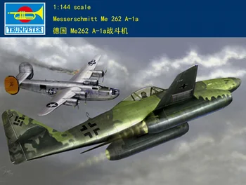 Prvi trobentač deloval 01319 Tovarn Me262 A-1a Letalo Letalo Model Komplet Obsega 1/144