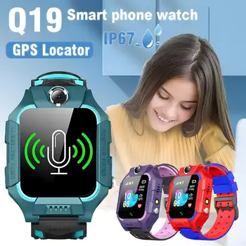 Q19 Otrok Pametne Ure Za Otroke Darilo GPS Tracker Telefonski Klic Nepremočljiva Položaja Kamere, Zaslona na Dotik Šport Pametno Gledati