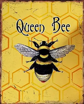 Queen Bee Kovinski Tin Znaki Honey Bee Letnik Tin Prijavite Čebel Čmrlji Doma Kave, Garaža, Kopalnica, Kuhinja Klub Bar Vrtni Zid