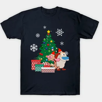 Ren in Stimpy vesel božič SMEŠNO T-shirt Unisex Vseh velikosti 3F1352