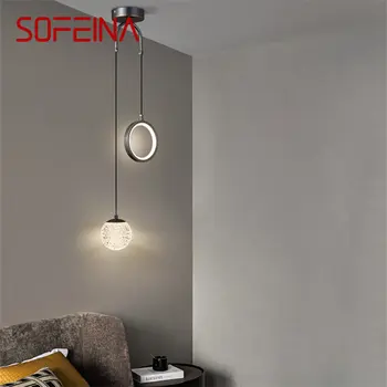 SOFEINA Moderno Črno Baker LED Lestenec 3 Barve Preprosto Ustvarjalne Dekorativni Visi Svetilka Za Domačo Posteljo Prostor