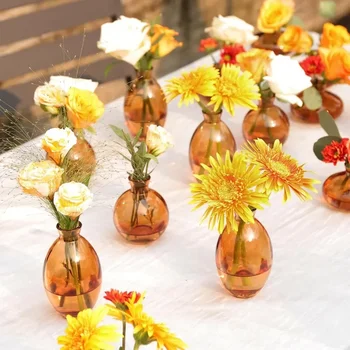 Stekla Bud Vazi, Mala Bud Vaze Niz 28, Klasična Nemoteno Mini Cvetje Vaze, Letnik Steklenici Vaze za Centerpieces