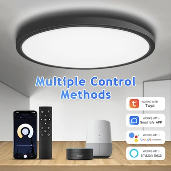 Ultra Tanek LED Stropna Svetilka Smart Wifi Tuya Alexa App Remote Glasovni Nadzor Zaprtih možnost zatemnitve luči Za Spalnici, Dnevna Soba Kuhinja