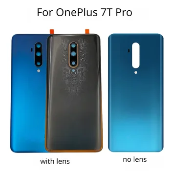 Varnostno Steklo Za OnePlus 7T Pro 1 7t pro Pokrovček Baterije Zadnja Vrata Stanovanja Primeru Zamenjave Z Objektivom Fotoaparata logotip