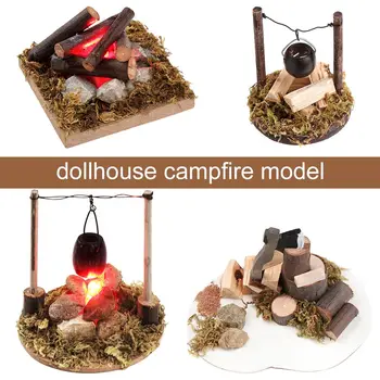 Visi Štedilnik Igranje House Mikro Krajine Lutke Kresovanje Pravljice Vrt Dekor Miniature Tabornem Ognju Villa Scene Model