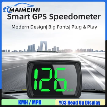 Y03 GPS Velike Pisave Vsi Avto Smart Digitalni merilnik Hitrosti KMH MPH Opomnik Meter Elektronika Oprema Auto Head Up Display LED Zeleno