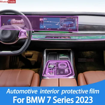 Za BMW 7 Series G70 i7 2023 Menjalnik Plošča Navigacijski Zaslon Avtomobilske Notranjosti TPU Zaščitno folijo Kritje Anti-Scratch