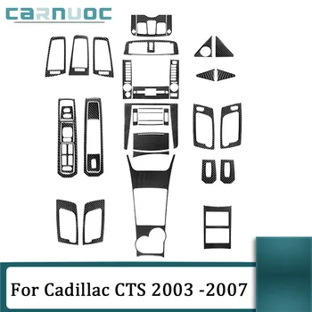 Za Cadillac CTS 2003 2004 2005 2006 2007 Ogljikovih Vlaken Črna Nalepka Z Navigacijski Sistem, Avto Dekorativni Dodatki Notranjost