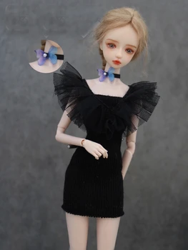 Črne čipke slim obleko + ogrlica / 100% ročno 30 cm punčko oblačila obleko Za 1/6 Xinyi FR ST Barbie Lutka obleko / dekleta igrača