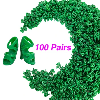 100 Parov /Set Modni Zeleni Čevlji Stranka Čevlji Sodobne Sandale Za Barbie Lutka Pribor Dekle 1/6 Lutka Apretiranje Igrače