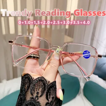 Ženske Pregledno Branje Očala Luksuzni Srce Kvadratnih Anti-modra Daleč Pogled Daljnovidnost Očala Ženske Recept Očala